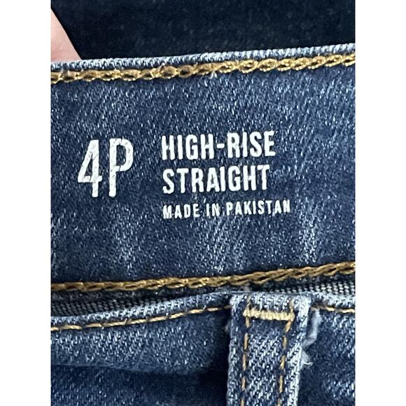 A.N.A Jeans Womens 4P Blue High-Rise Straight Leg Stretch Denim Pants Cropped - Picture 10 of 11